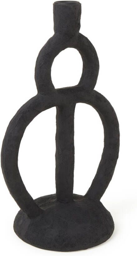 Bloomingville Kandelaar Mahin Zwart resin 29cm.H