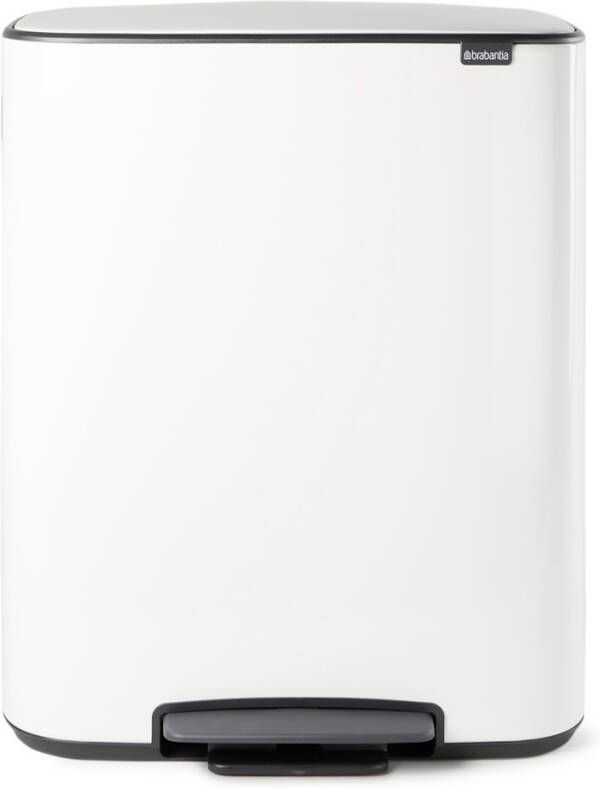 Brabantia Bo Pedaalemmer 60 Liter Met Kunststof Binnenemmer White