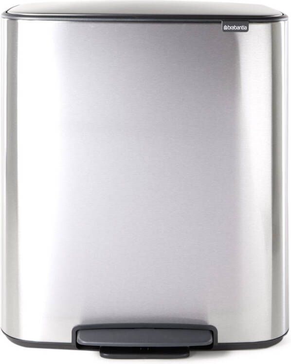 Brabantia Bo Pedaalemmer 60 Liter Met Kunststof Binnenemmer Matt Steel Fingerprint Proof