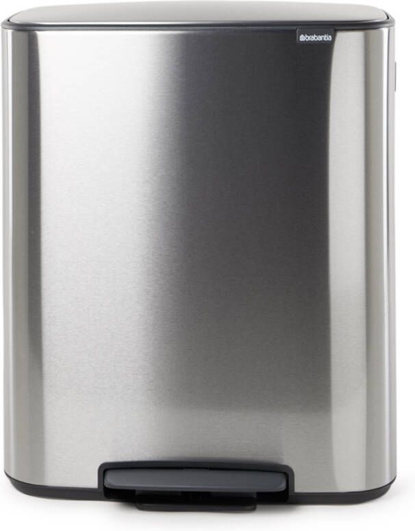 Brabantia Bo Pedaalemmer 2 X 30 Liter Met 2 Kunststof Binnenemmer Matt Steel Fingerprint Proof