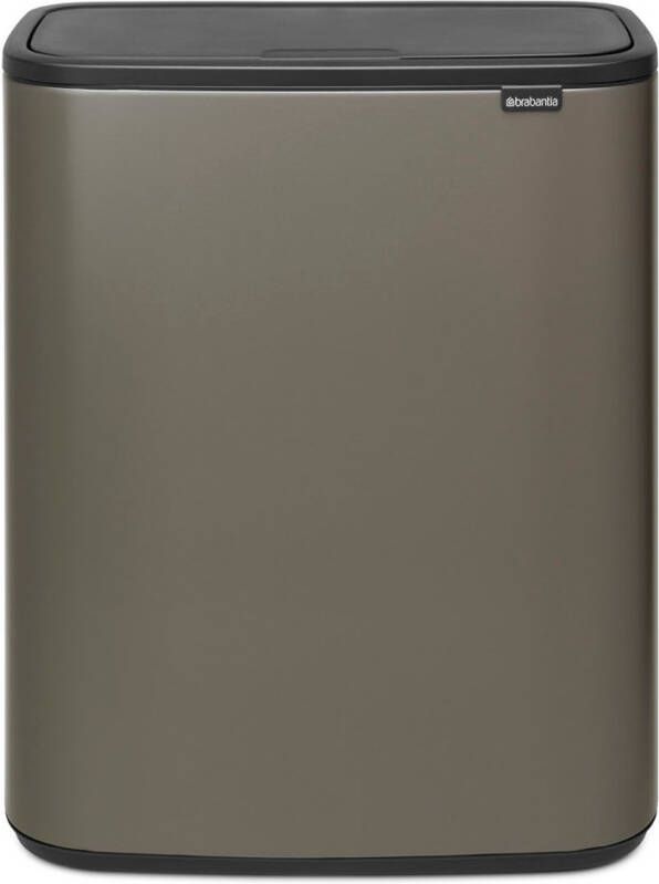 Brabantia Bo Touch Bin Afvalemmer 2 X 30 Liter Met 2 Kunststof Binnenemmers Platinum