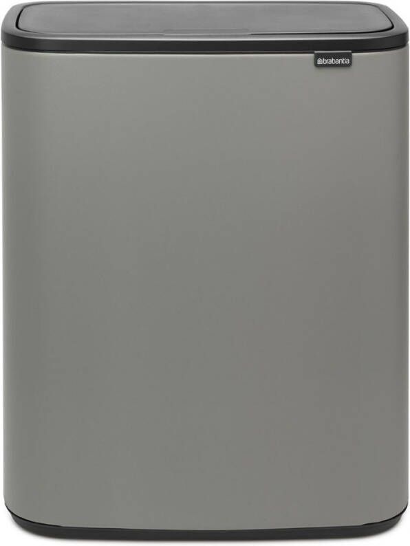 Brabantia Bo Touch Bin Afvalemmer 2 X 30 Liter Met 2 Kunststof Binnenemmers Mineral Concrete Grey
