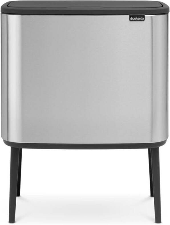 Brabantia Bo Touch Bin recycle prullenbak met deksel op pootjes 3 x 11 liter