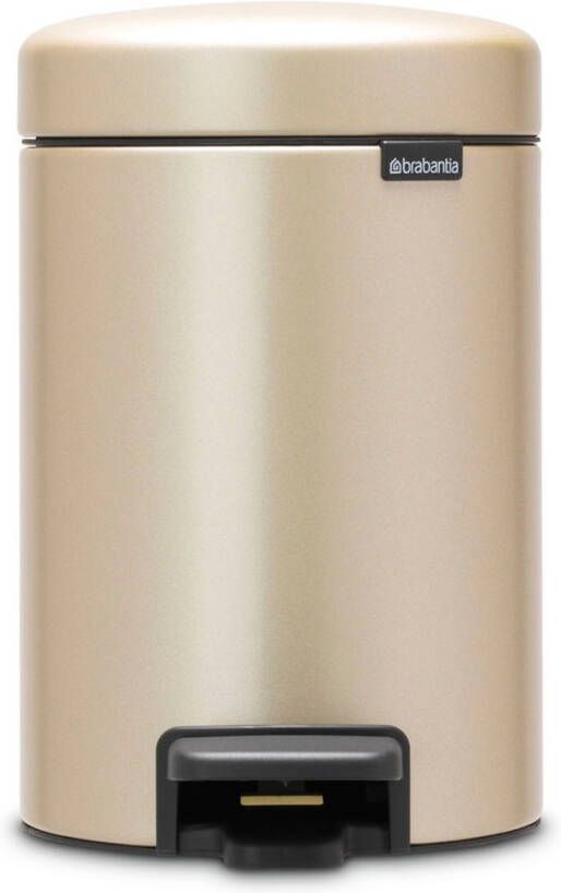 Brabantia Newicon Pedaalemmer 3 Liter Met Kunststof Binnenemmer Champagne
