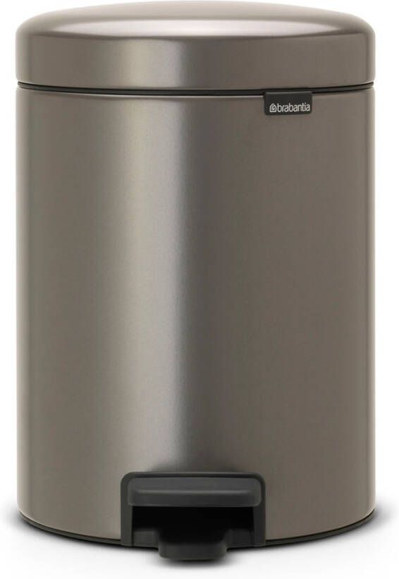 Brabantia Newicon Pedaalemmer 5 Liter Met Kunststof Binnenemmer Platinum