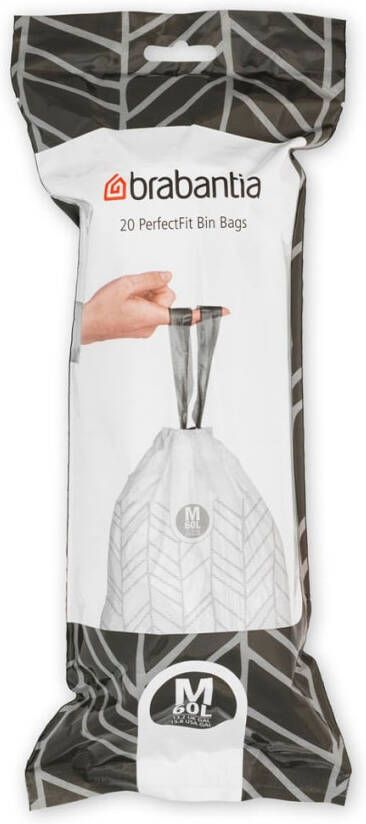 Brabantia Type M PerfectFit Jaarverpakking Afvalzak 60 Liter 120 Stuks