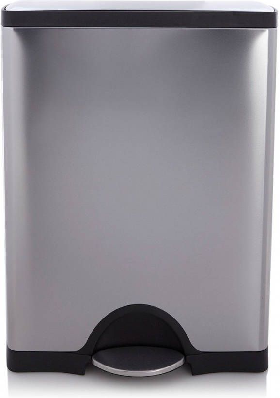 Simplehuman Rectangular Classic Deluxe Prullenbak 50 L Zilverkleurig