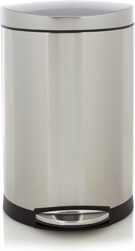 Simplehuman Semi Round Deluxe Ffp Pedaalemmer 10 L Zilverkleurig