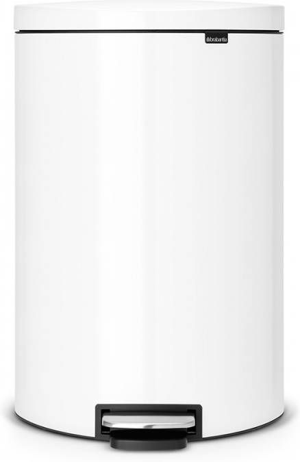 Brabantia Flatback+ Pedaalemmer 40 Liter Met Kunststof Binnenemmer White