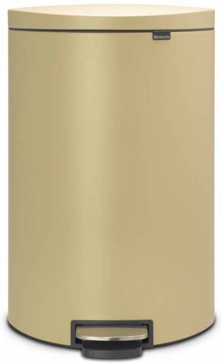 Brabantia Flatback+ Pedaalemmer 40 Liter Met Kunststof Binnenemmer Mineral Golden Beach