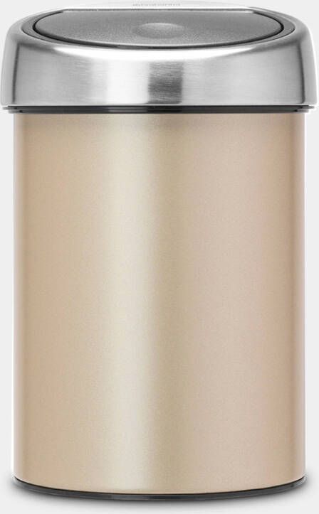 Brabantia Touch Bin Wandafvalemmer 3 Liter Met Kunststof Binnenemmer Champagne/Matt Steel