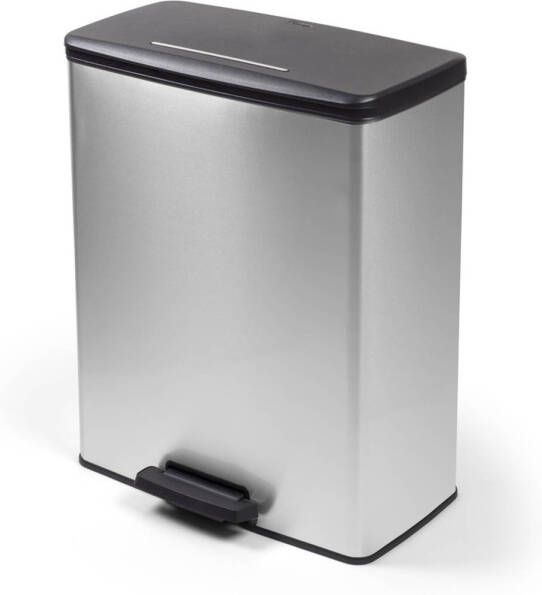 Curver Decobin Duo Prullenbak 26l+26l Rechthoekig Zilver Metallic