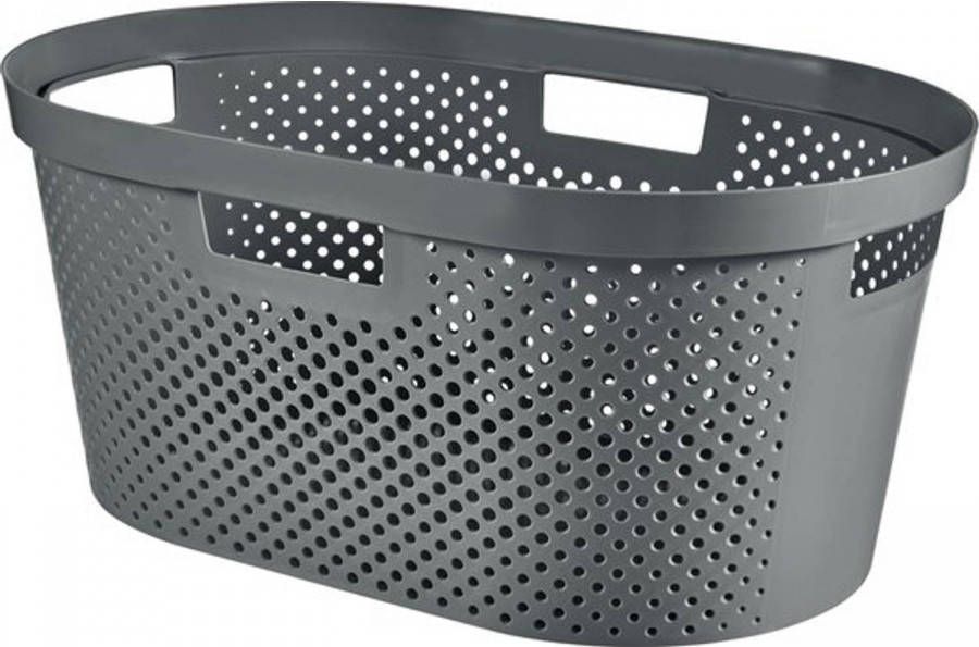 Curver Infinity Dots Wasmand Recycled 40 Liter Antraciet 59x39x26cm
