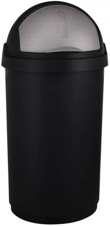 Curver Roll Bullet Bin 50 Liter Zwart/zilver Ø39x75cm