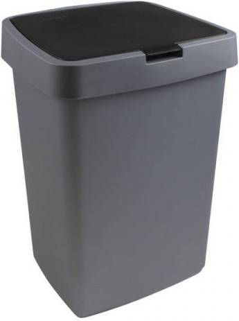 Sunware Delta Prullenbak 25l 32x28x48, 5 Cm Incl. Bevestigingsring Voor Vuilniszak Metaal/zwart