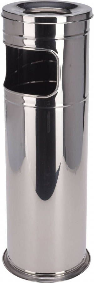 Excellent Houseware Rvs Staande Terras Asbak Met Uitneembare Afvalbak Zilver 60 Cm Asbakken