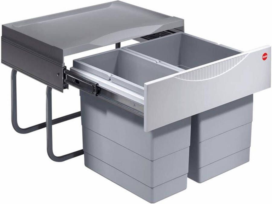 Hailo Tandem S 30 Liter(12+18l)Grijs/zilver