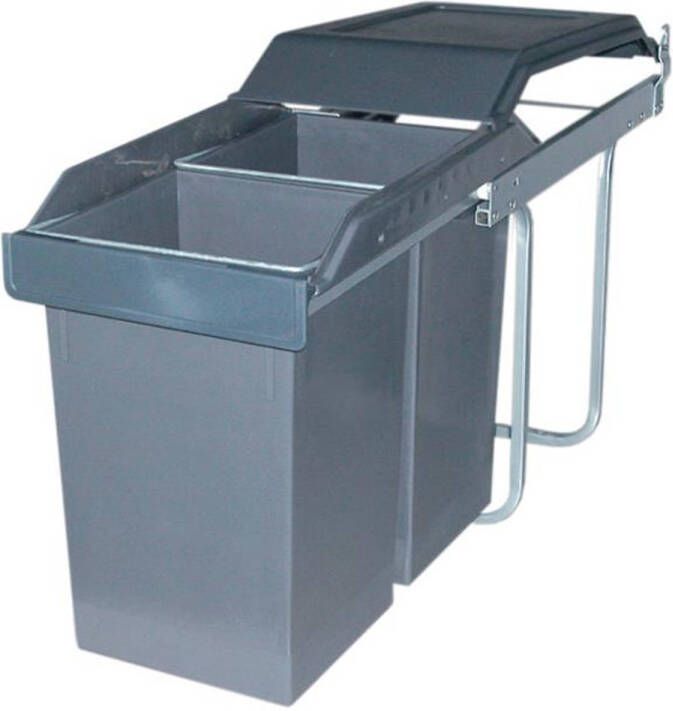 Hailo Tandem Uittrek Inbouwafvalemmer 30 Liter