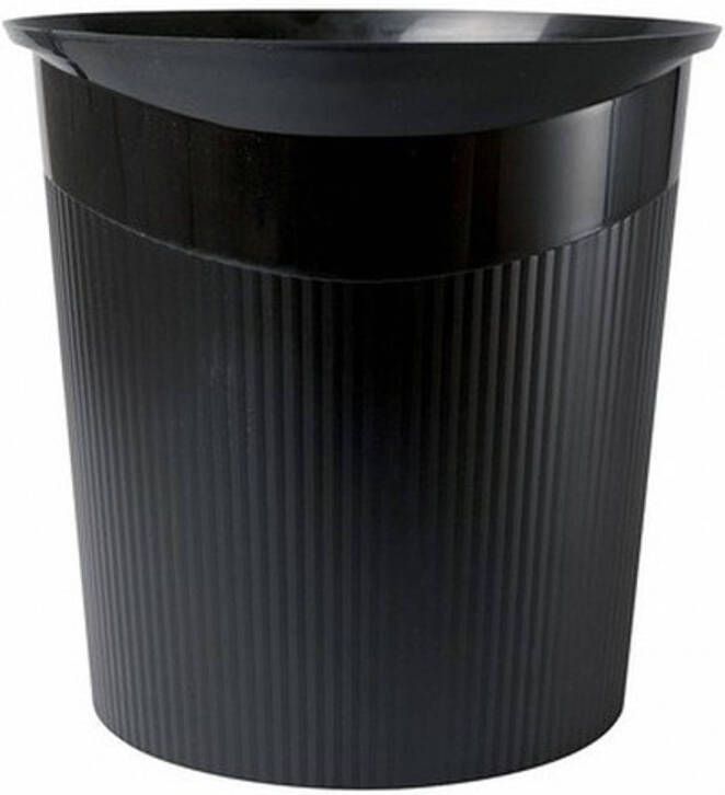 Han Zwarte Vuilnisbak/prullenbak 13 Liter Vuilnisemmers/vuilnisbakken/prullenbakken