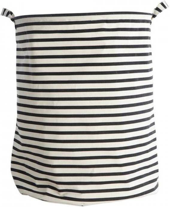 House Doctor Laundry Bag, Stripes, Black, Dia 40cm H50cm
