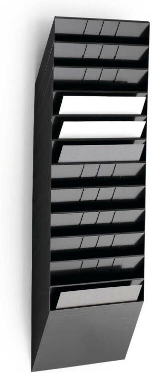 huismerk Durable Flexiboxx Folderhouder 104, 5 X 34, 8 X 9, 5 Cm Zwart 12 Liggende A4 Vakken