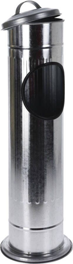 Merkloos 1x Staande Asbakken Met Afvalbakje En Deksel Zilver 60 Cm Asbakken