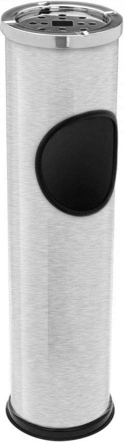Merkloos 1x Staande Asbakken Met Afvalbakje Zilver 56 Cm Asbakken
