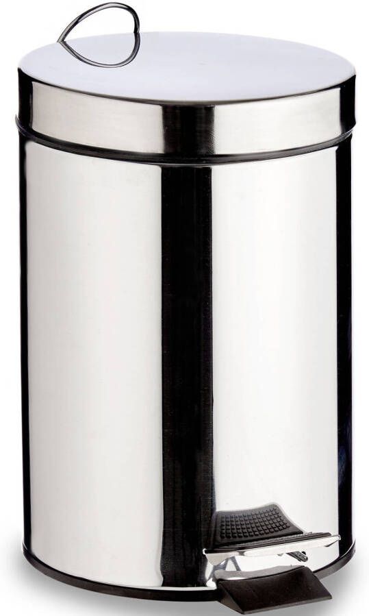 Merkloos Vuilnisbak/pedaalemmer Zilver 3 Liter Van 17 X 25 Cm Pedaalemmers