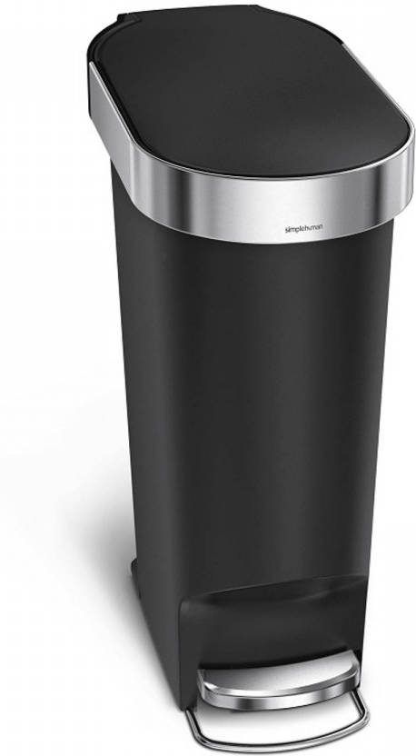 Simplehuman Afvalemmer Slim 40 Liter Zwart