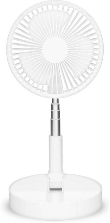 Trebs Draagbare Flexibele Tafel En Statiefventilator ø20 Cm Met Li ion Batterij 99380 Wit