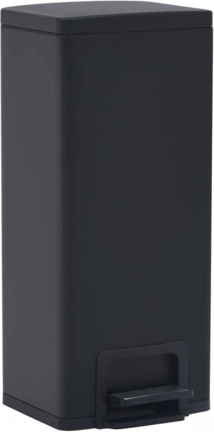 vidaXL Pedaalemmer met anti vingerafdruk 30 L RVS zwart