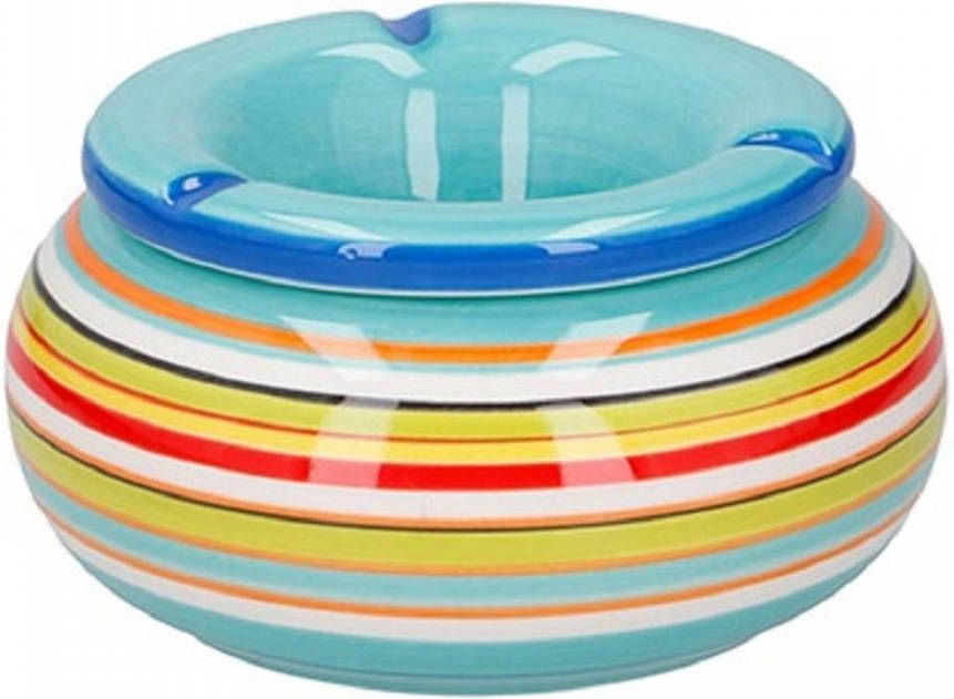 Wurm Storm Asbak Keramiek Blauw/multi kleur 13 X 7 Cm Asbakken