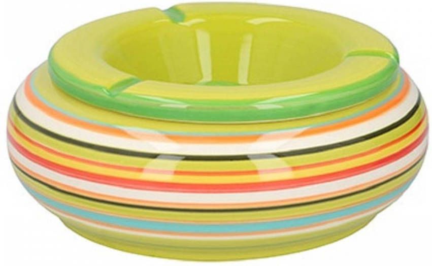 Wurm Storm Asbak Keramiek Groen/multi kleur 17 X 8 Cm Asbakken