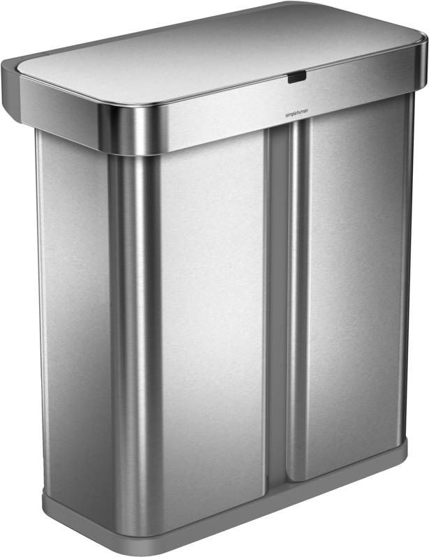 Simplehuman Liner Pocket Voice Control Recycler 24 + 34 Liter Rvs