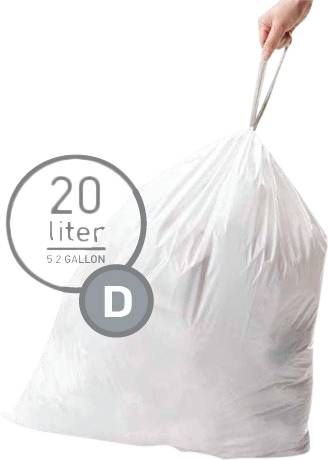 Simplehuman Vuilniszakken Code D 20 Liter(20 stuks )