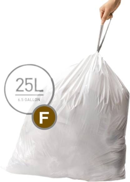 Simplehuman Vuilniszakken Code F 25 Liter(60 stuks )