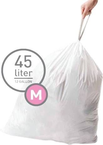 Simplehuman Vuilniszakken Code M 45 Liter(60 stuks )
