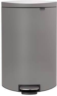 Brabantia Flatback+ Pedaalemmer 40 Liter Met Kunststof Binnenemmer Mineral Concrete Grey