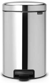 Brabantia Newicon Pedaalemmer 12 Liter Met Kunststof Binnenemmer Brilliant Steel