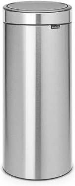Brabantia Touch Bin Afvalemmer 30 Liter Met Kunststof Binnenemmer Matt Steel Fingerprint Proof online kopen