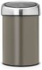 Brabantia Touch Bin Wandafvalemmer 3 Liter Met Kunststof Binnenemmer Platinum/Matt Steel online kopen