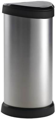 Curver Decobin Touch Bin 40 Liter Zilver/zwart 28x35xH68cm online kopen