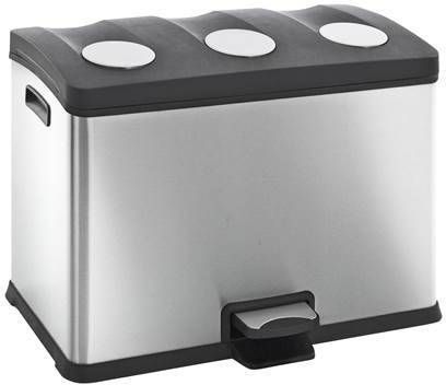 EKO recycling pedaalemmer Rejoice zilverkleurig 3x12l Leen Bakker