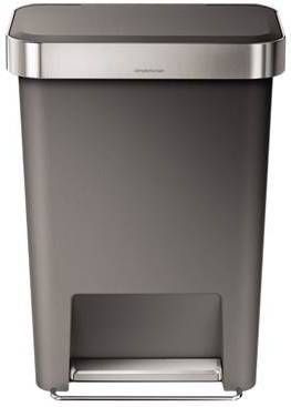 SimpleHuman Afvalemmer Rectangular met Liner Pocket Kunststof 45 liter
