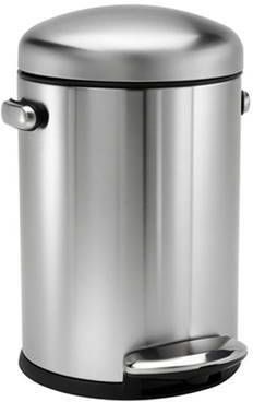 Simplehuman Afvalemmer Retro 4, 5 Liter Zilver