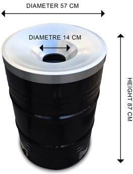 The Binbin Flame Industriële prullenbak 200L olievat met vlamwerenddeksel