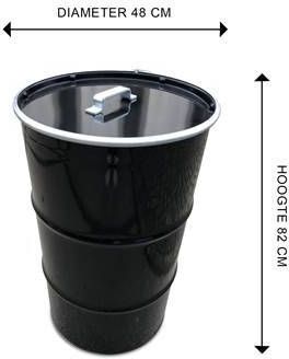 The Binbin Handle zwart prullenbak 120 Liter met deksel en handvat