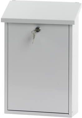 V-Part Toledon wandbrievenbus 12 x 27 x 40 cm staal wit