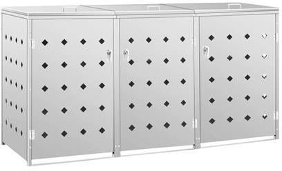 vidaXL Containerberging driedubbel 240 L roestvrij staal
