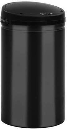 vidaXL Prullenbak met automatische sensor 40 L koolstofstaal zwart